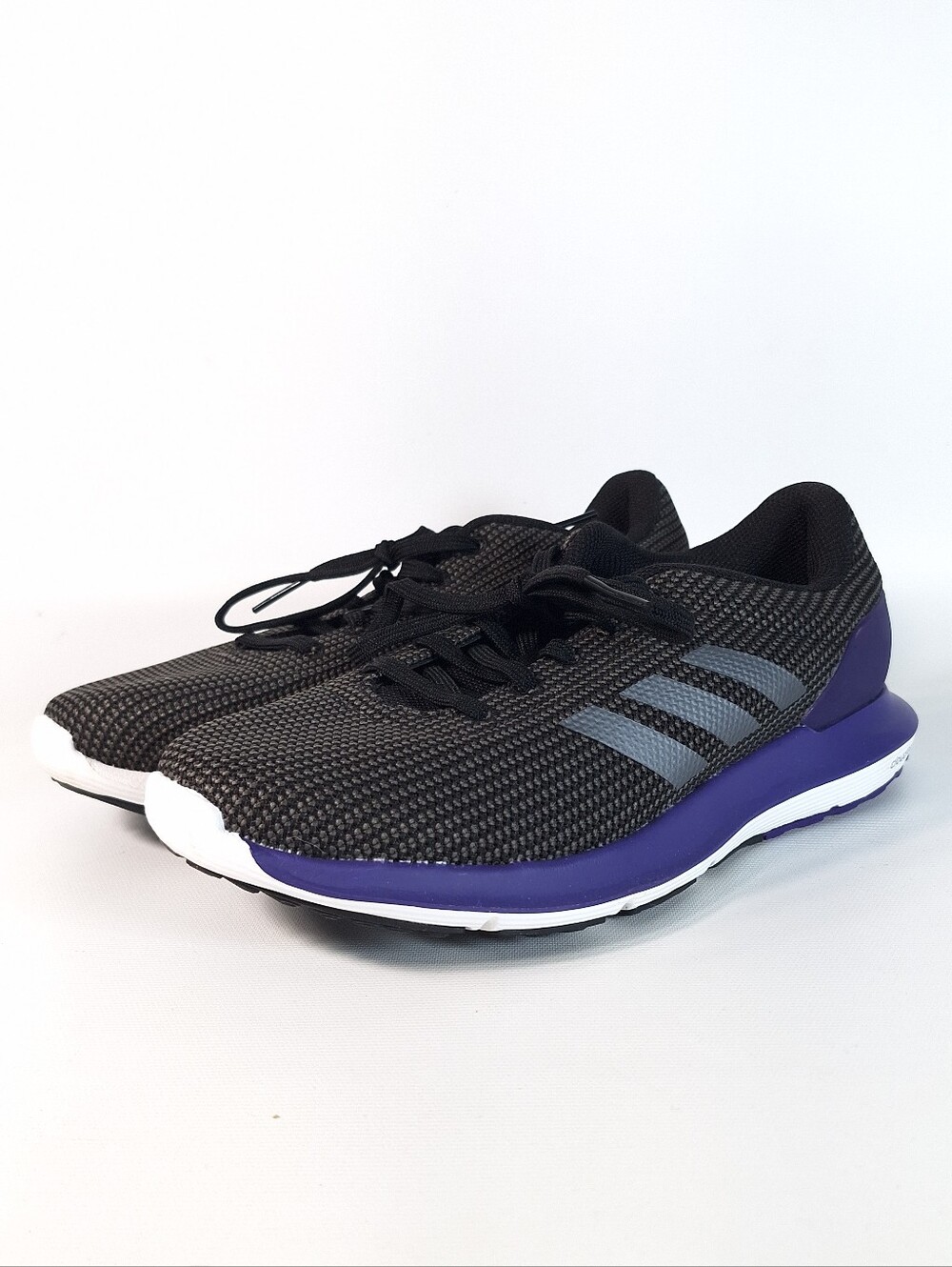 Adidas Cloudfoam Women's Running Shoes Black & Purple Mesh Sneakers Size US 7.5